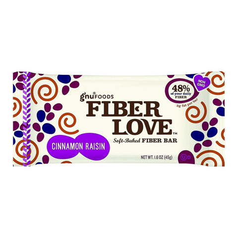 NuGo Nutrition Bar - Fiber dLish - Cinnamon Raisin - 1.6 oz Bars - Case of 16