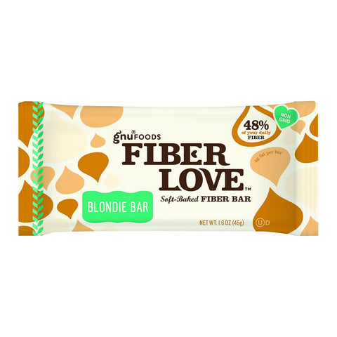 NuGo Nutrition Bar - Fiber dLish - Blondie Bar - 1.6 oz Bars - Case of 16