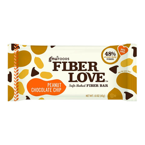 NuGo Nutrition Bar - Fiber dLish - Peanut Chocolate Chip - 1.6 oz Bars - Case of 16