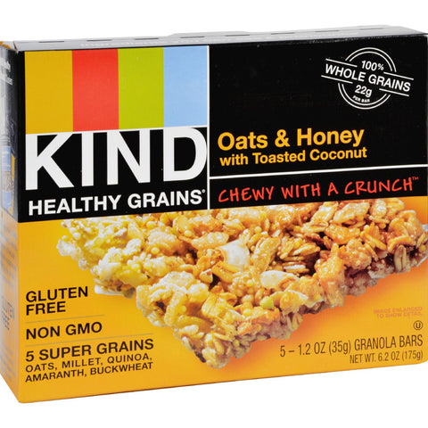 Kind Bar - Granola - Healthy Grains - Oats and Honey with Toasted Coconut - 1.2 oz - 5 Count - Case of 8