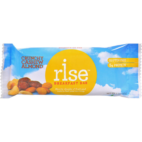 Rise Bar Breakfast Bar - Crunchy Cashew Almond - Case of 12 - 1.4 oz