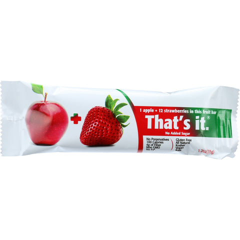 That's It Fruit Bar - Apple and Strawberry - Case of 12 - 1.2 oz