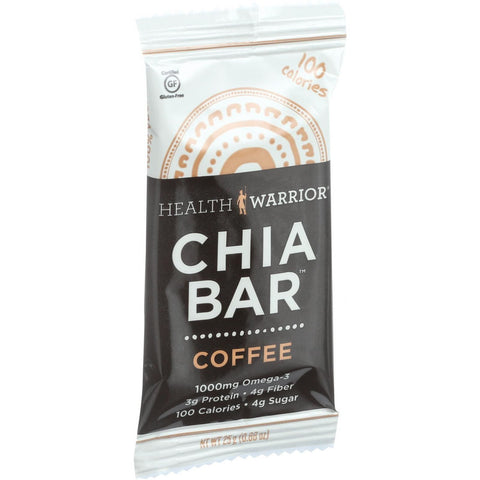 Health Warrior Chia Bar - Coffee - .88 oz Bars - Case of 15