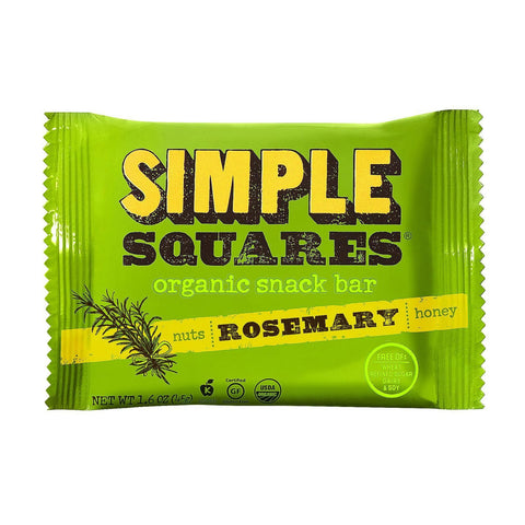 Simple Squares Organic Snack Bar - Nuts and Honey - Rosemary - 1.6 oz Bars - Case of 12