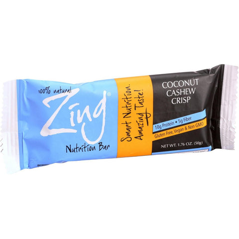 Zing Bars Nutrition Bar - Coconut Cashew Crisp - 1.76 oz Bars - Case of 12