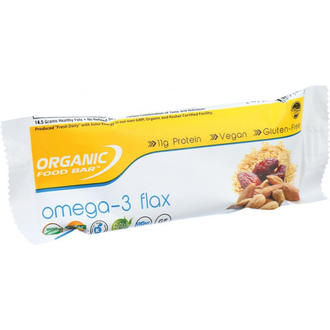 Organic Food Bar - Omega 3 Flax - 68 g Bars - Case of 12